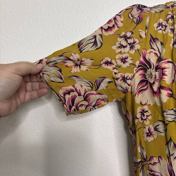 Kachel x Anthropologie Thea Maxi Dress Womens 4 Gold Floral Print Viscose - Picture 5 of 11